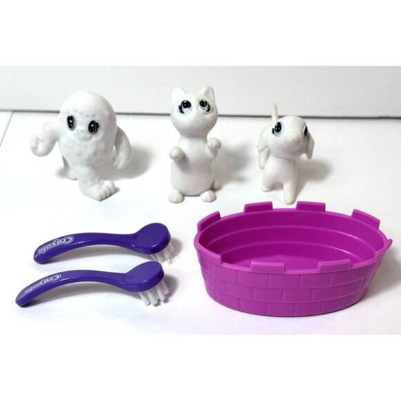 Crayola Scribble Scrubbie Pets Lot of 3 Animals Yeti Kitty Dog Brushes Bathtub - Picture 1 of 6
